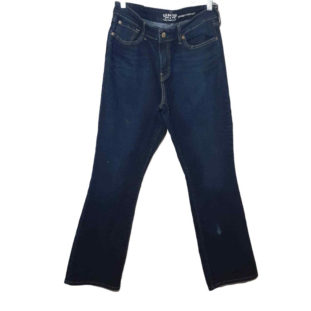 Levi's Signature Modern Boot Cut womens jeans 14S dark blue stretch denim